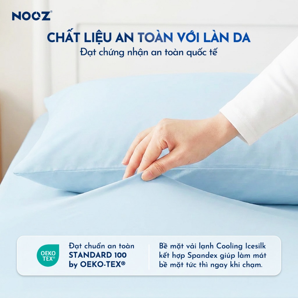 Ga Giường Lạnh NOOZ Icesilk Vải Mềm Thoáng Khí Nhiều Màu Thiết Kế Bo Chun NOOZ Home Goods Bedding | BigBuy360 - bigbuy360.vn