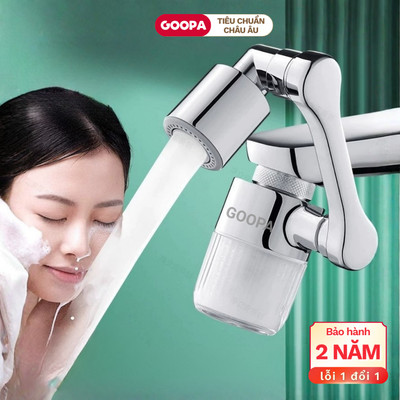 Đầu vòi lọc nước thế hệ mới GOOPA 2 chế độ nước phun cực mạnh, xoay 1440 độ linh hoạt