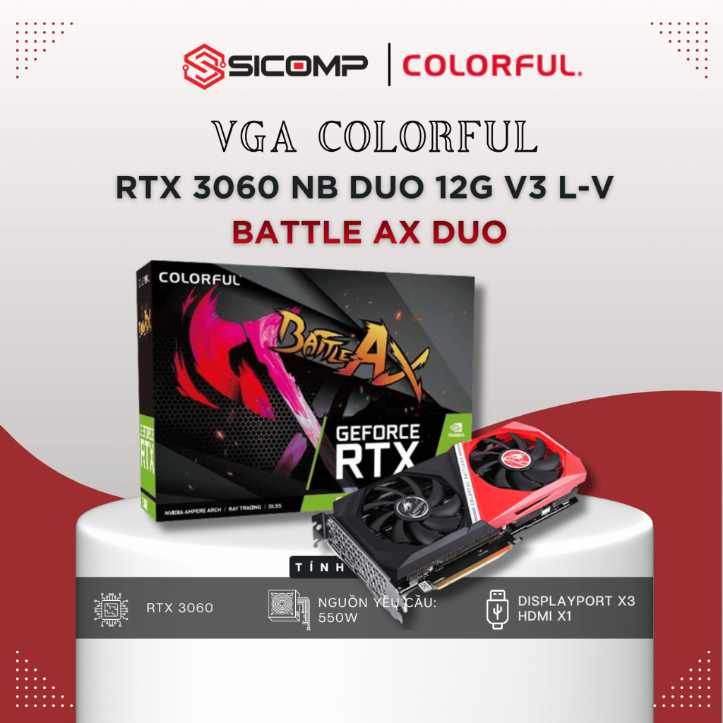 [FULL VAT] COLORFUL 3060 12GB BATTLE AX DUO 12GB V2-V, BH 36TH