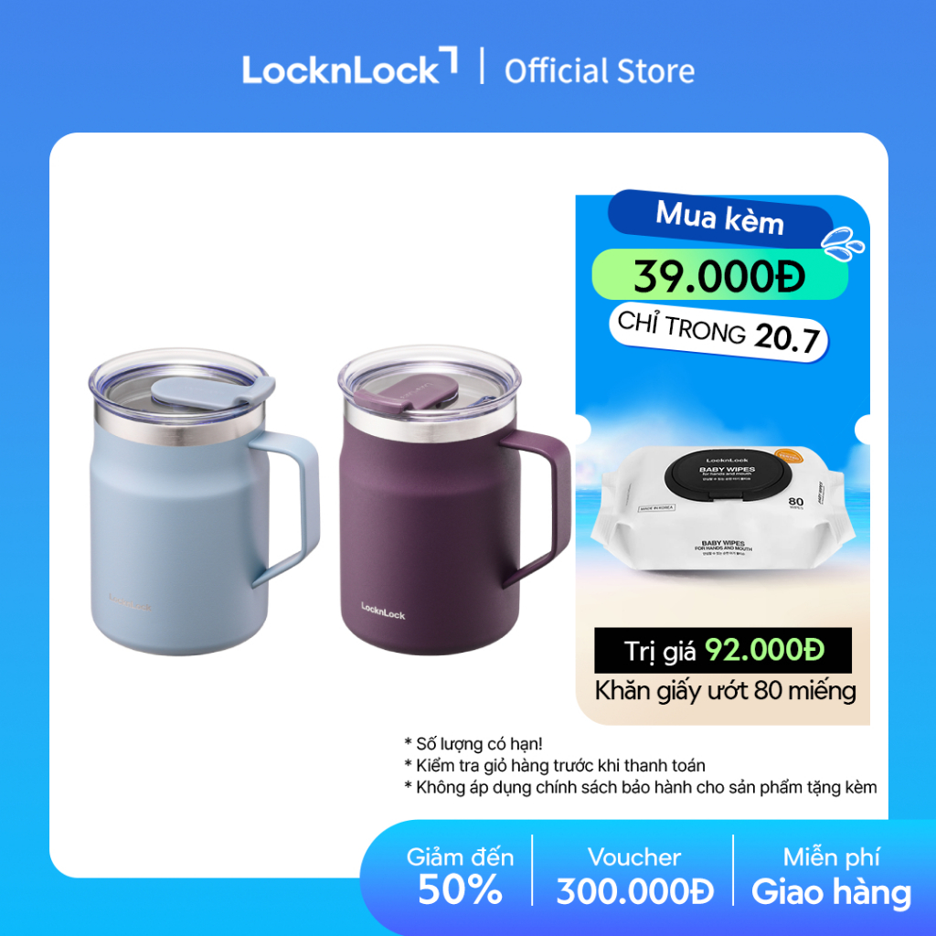 Cốc giữ nhiệt Lock&Lock Metro Table Mug 475ml LHC4219 mới (2 màu)