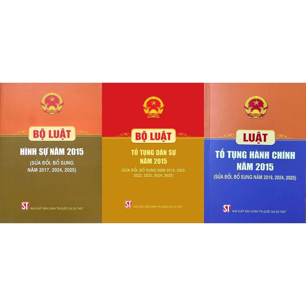 Combo 3 Cuốn Bộ Luật Hình Sự, Bộ Luật Tố Tụng Dân Sự, Luật Tố Tụng Hành Chính Sửa Đổi, Bổ Sung Năm 2