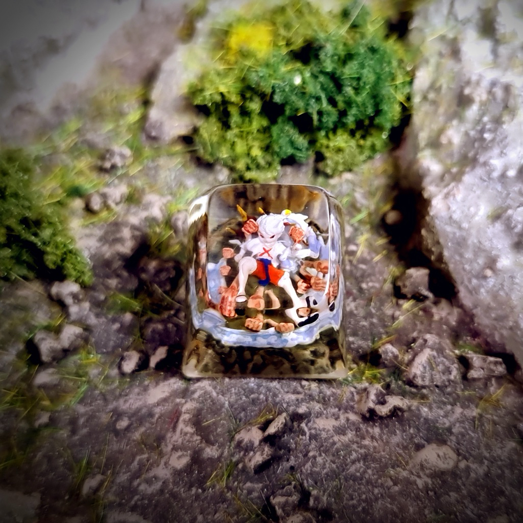 Keycap luffy g5, luffy gear 5 keycap, nút bàn phím luffy, one piece keycap