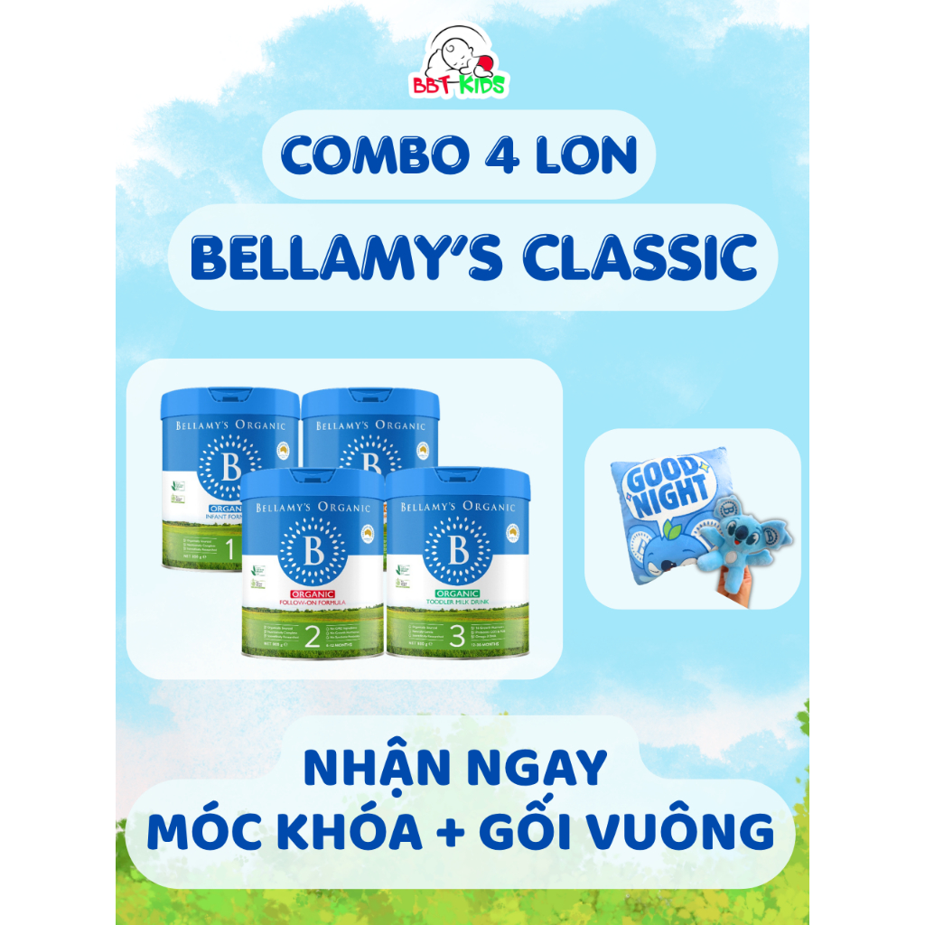 [COMBO 4 LON BELLAMY'S HMO - KÈM QUÀ] - Sữa hữu cơ Bellamy's Organic HMO Classic chính hãng Forever