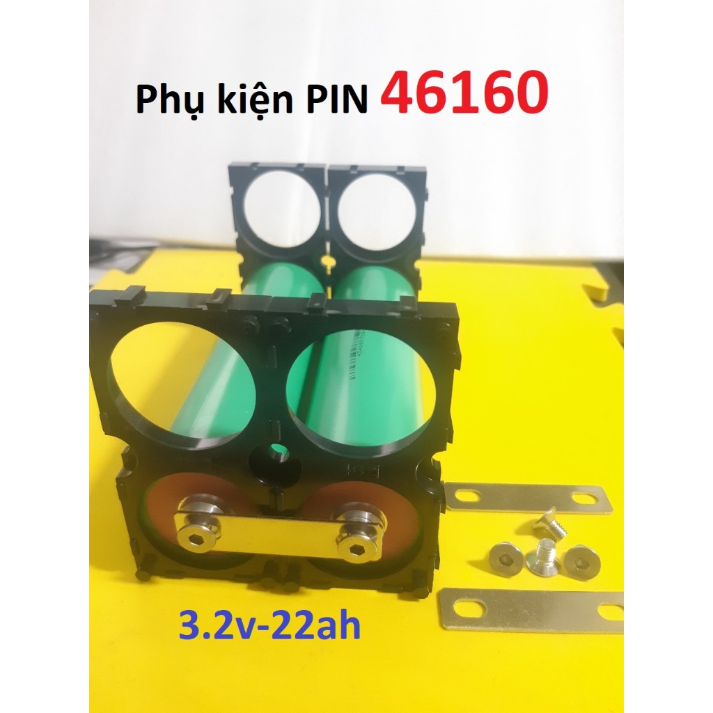 Phụ kiện lắp pin 46160: khung nhựa, cầu nối đồng, vít bắt cực pin