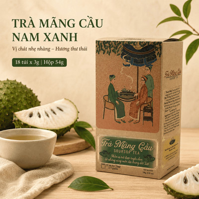 Hộp Trà Túi Lọc Nam Xanh, Trà Mãng Cầu, Vị Chát Nhẹ Nhàng, Hương Thư Thái, 18 x 3g/Hộp - 54g