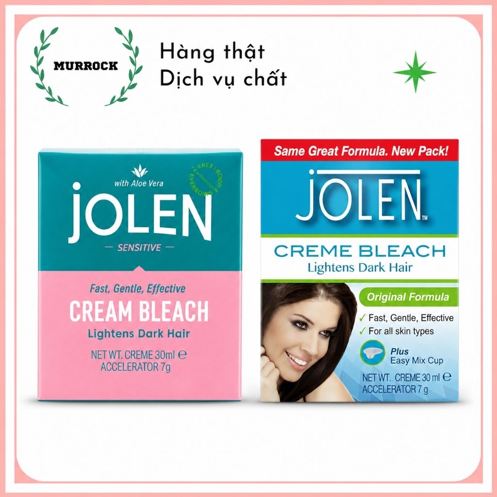 [Mẫu mới không có cốc trộn] Jolen kem nhạt màu lông Jolen Creme Bleach 30ml Anh