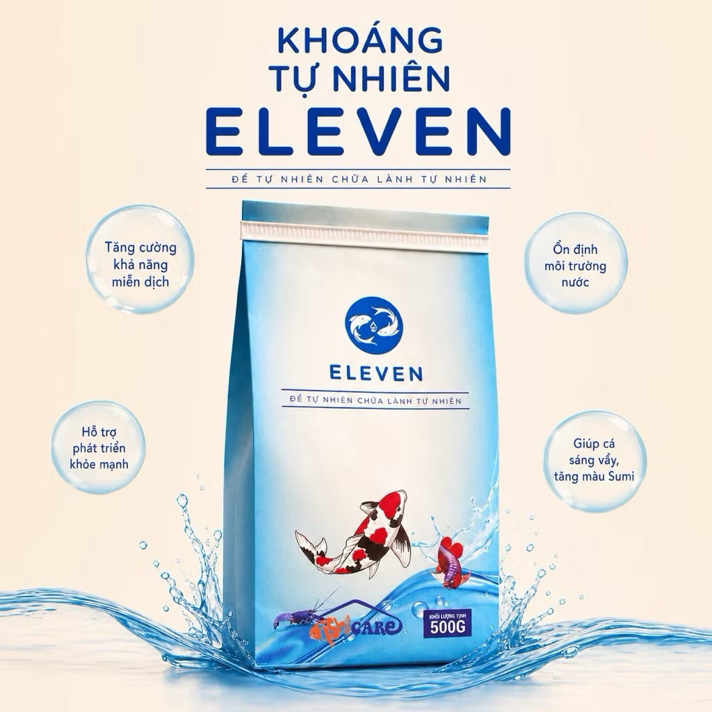 Khoáng cá, khoáng tép, khoáng vi sinh ELEVEN NATURAL MINERAL dạng bột (500gram, 1kg)