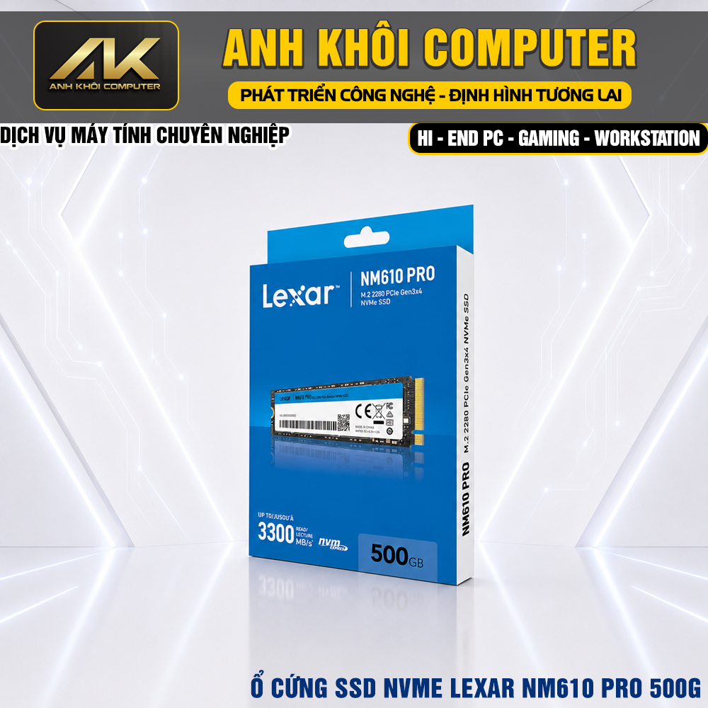 Ổ Cứng SSD Lexar NM610 Pro 500GB M.2 NVMe PCIe Gen3x4 2280 Đọc 3000MB/s
