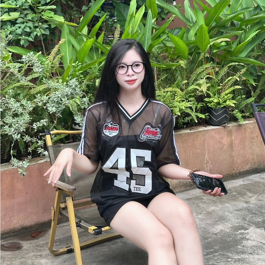 Áo Jersey Lưới Nữ Phối Áo 2 Dây Street Style Y2K Hot Trend Sunny House 17858