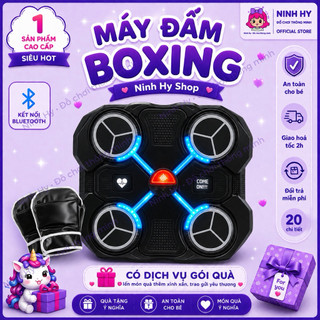 Máy Tập Boxing Theo Nhạc Treo Tường - Tập Boxing Tại Nhà, Đèn Định Vị Theo Beat, Kết Nối Bluetooth