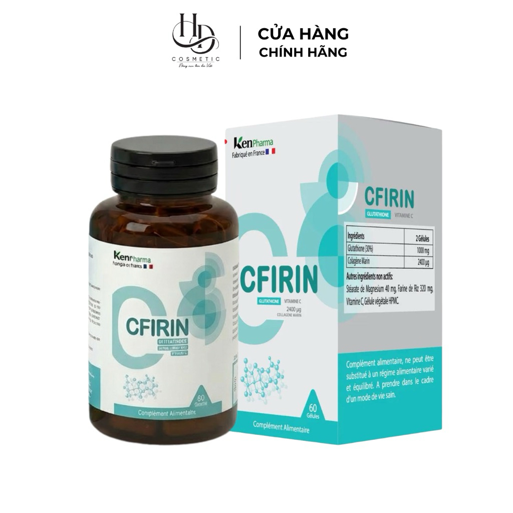 [MUA 1 TẶNG 6] Viên uống sáng da CFIRIN - Săn da, Mờ nám | Glutathione 100mg | PHÁP | 60 Viên