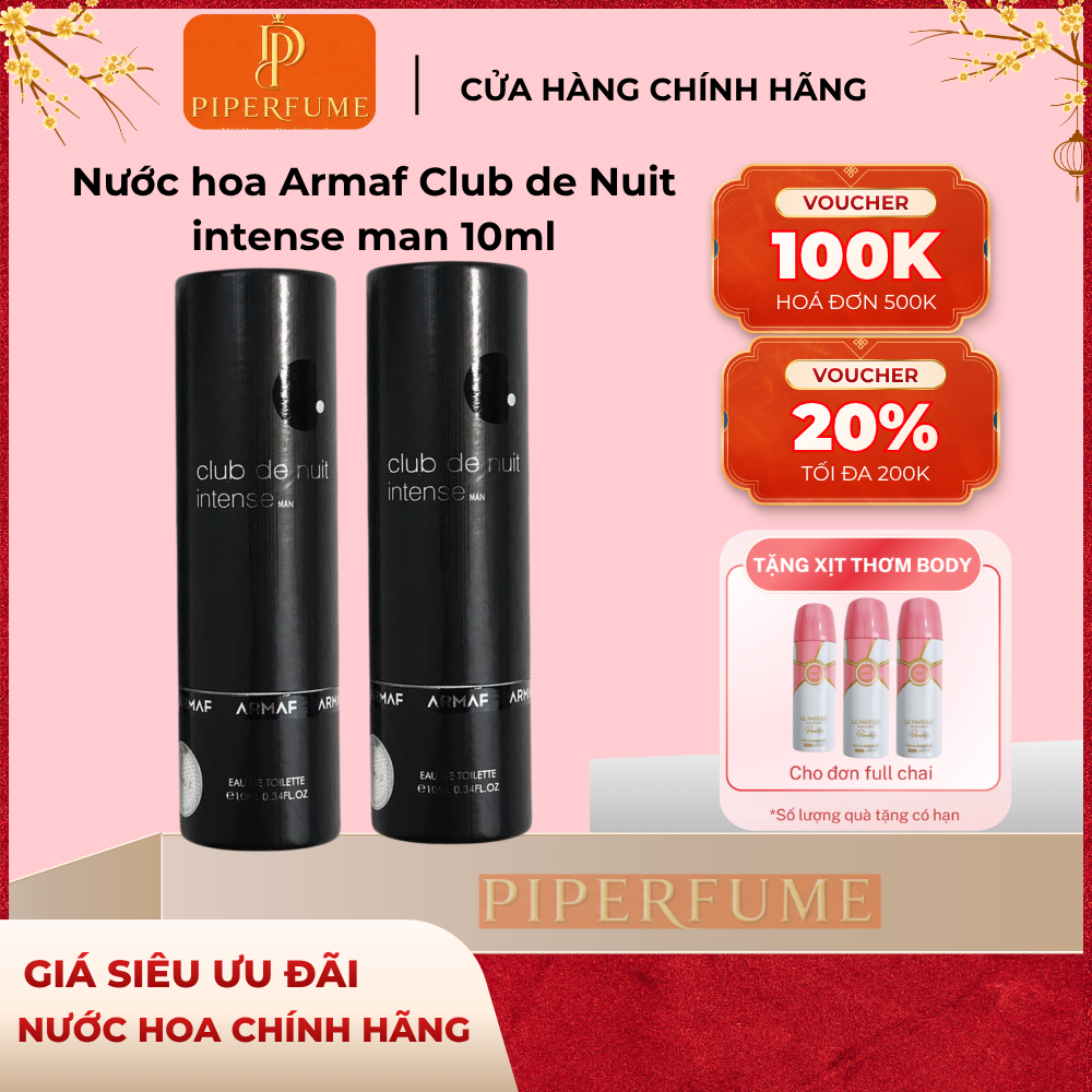 Nước hoa Nam Armaf Club de Nuit Intense man 10ml Hương gỗ cay ấm-Phù hợp hẹn hò tặng sinh nhật