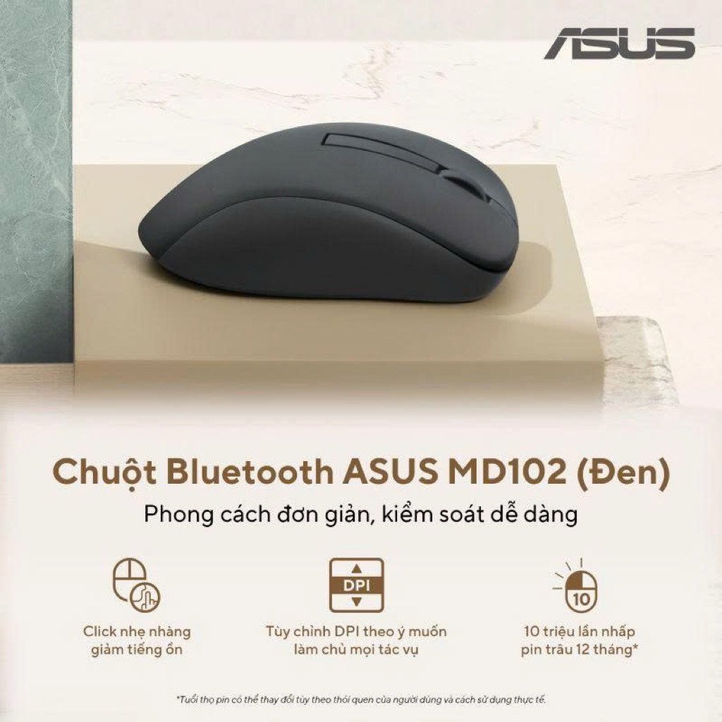 Chuột Bluetooth ASUS MD102 (Đen) Bluetooth