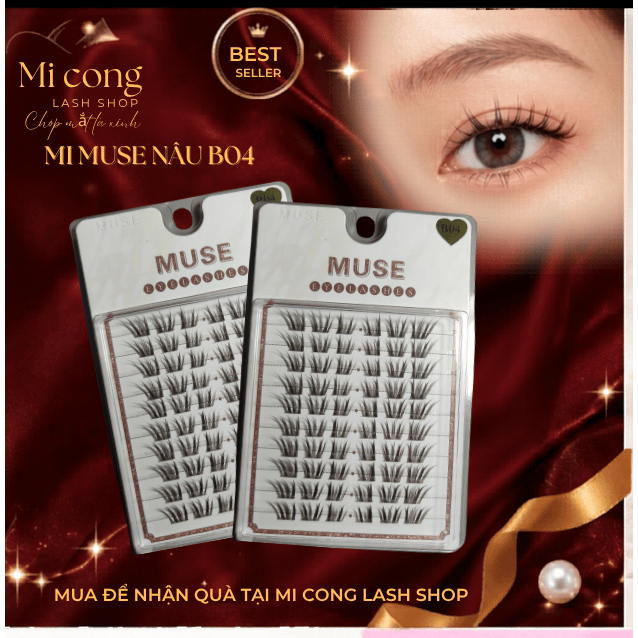 Muse B04 - Mi Cụm Nâu B04 | Phiên Bản Mi Nâu của X62, Mi Cụm Tự Nhiên Mềm Nhẹ | Mi Cong Lash Shop