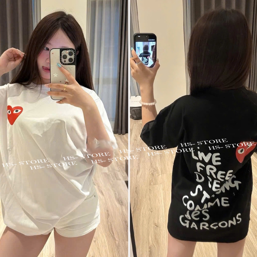 Áo thun FREE LIVE chất liệu cotton unisex nam nữ Hs_store from rộng tay lỡ