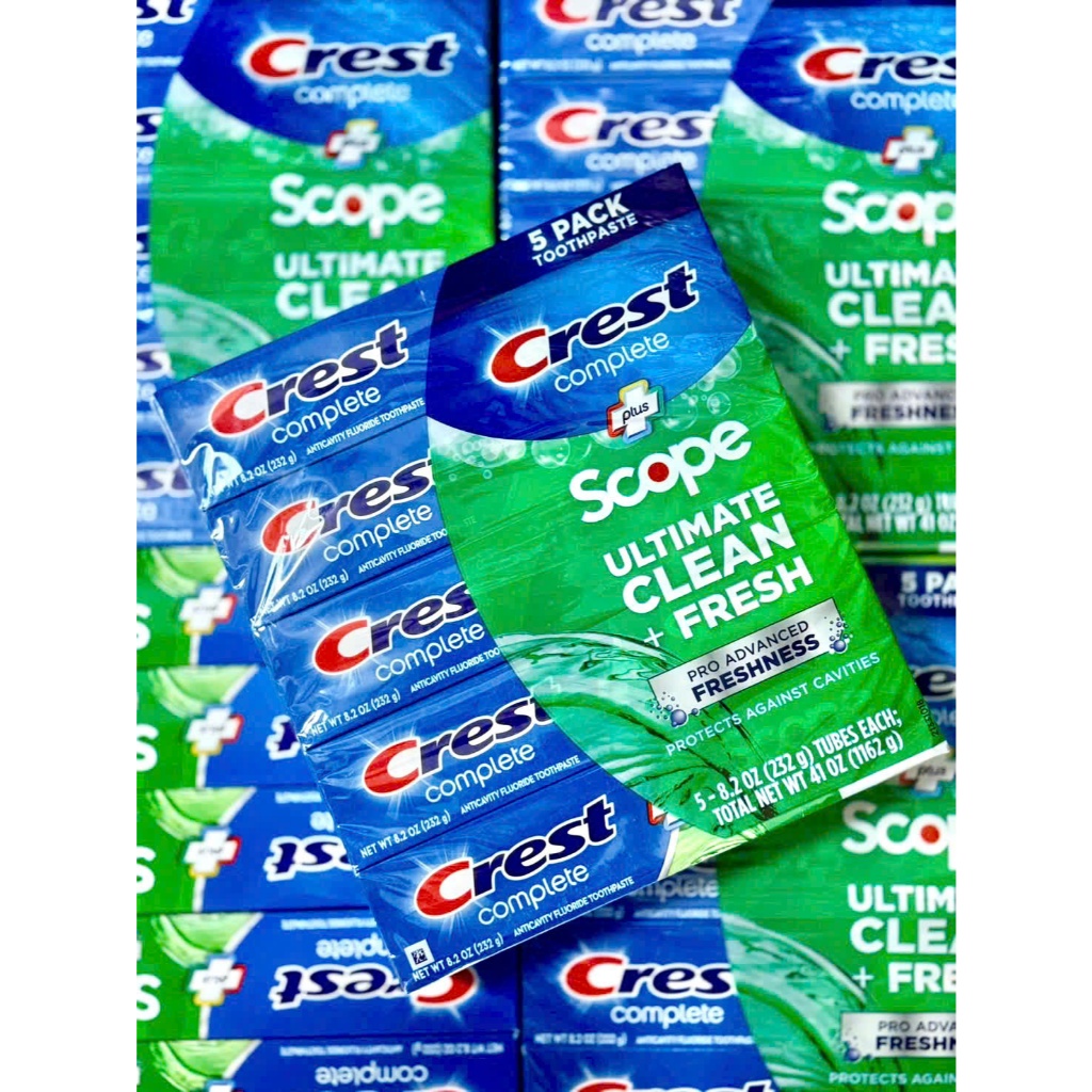 CREST MỸ - Kem đánh răng Crest Complete Extra Whitening Scope Advanced Freshness 232G