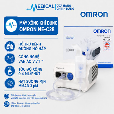 Máy xông mũi họng, khí dung OMRON NEC28 bảo hành 2 năm chính hãng MEDICAL