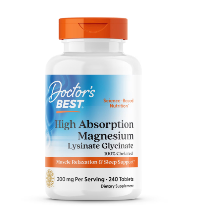 240 Viên uống Doctor's Best  Magie Magnesium dễ hấp thu, giảm stress, mất ngủ, chuột rút