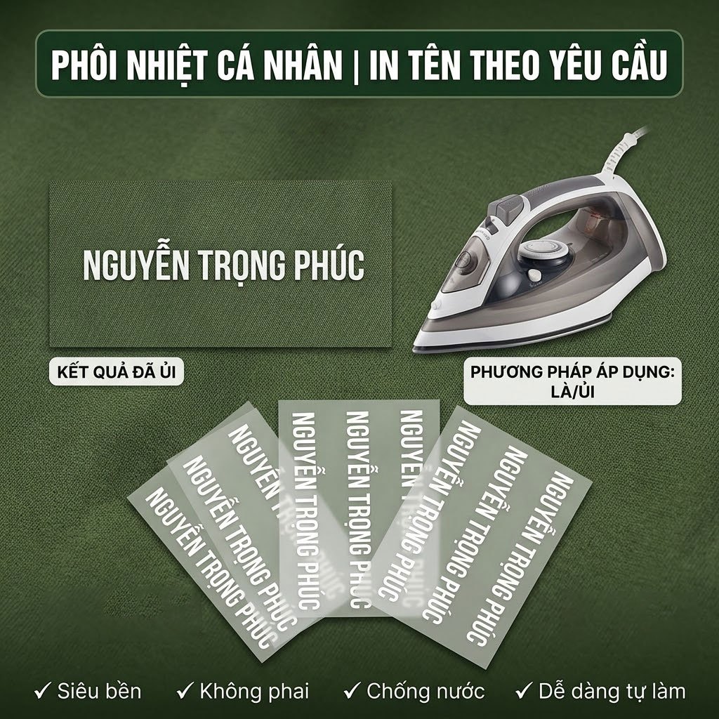 Biển Tên Quân Đội K20 chuẩn mẫu - Nhãn Tên  Sắc Nét Cho Áo Dã Chiến , dễ ủi bằng bàn là