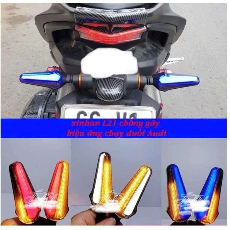 Xi nhan L21 7 màu hình lưỡi kiếm audi led đuổi cho xe điện xe máy