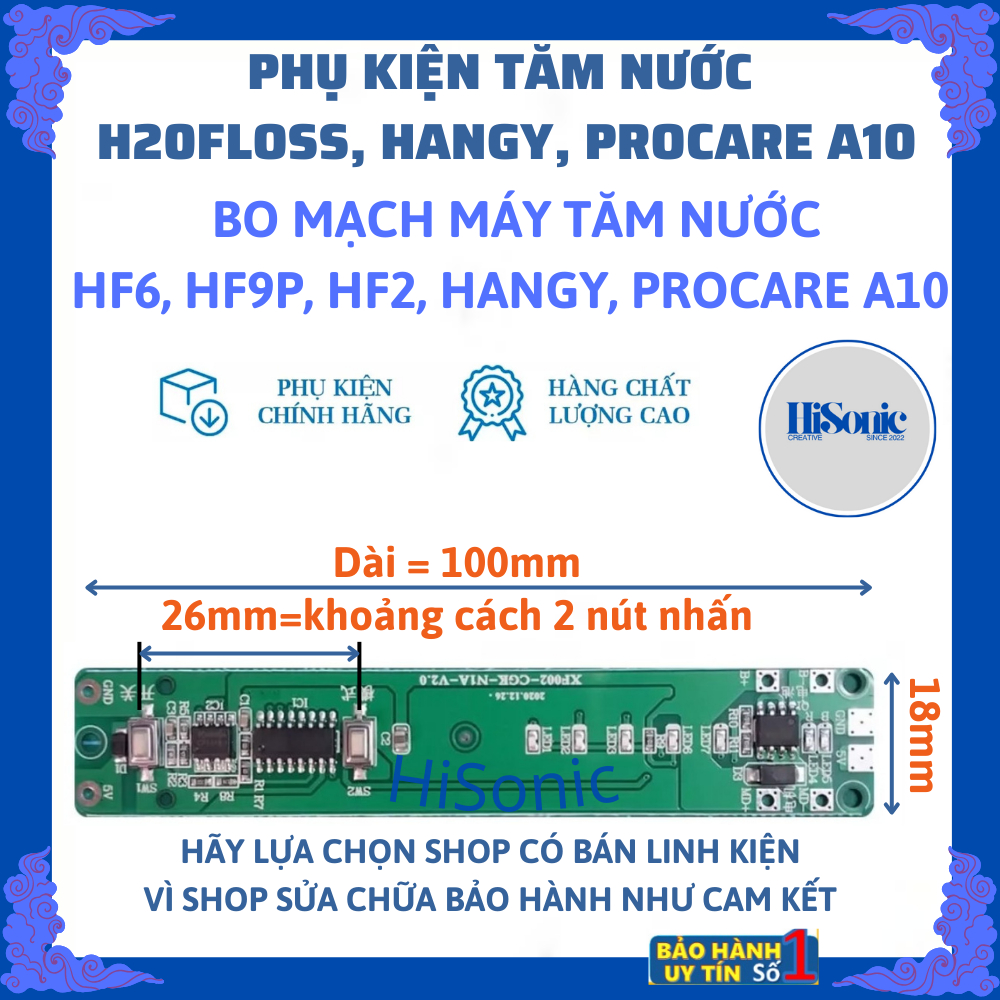 Bo mạch cho tăm nước H2OFloss HF6,HF6P,HF2,HF9P, Hangy, Procare A10, UNIQ, Bair