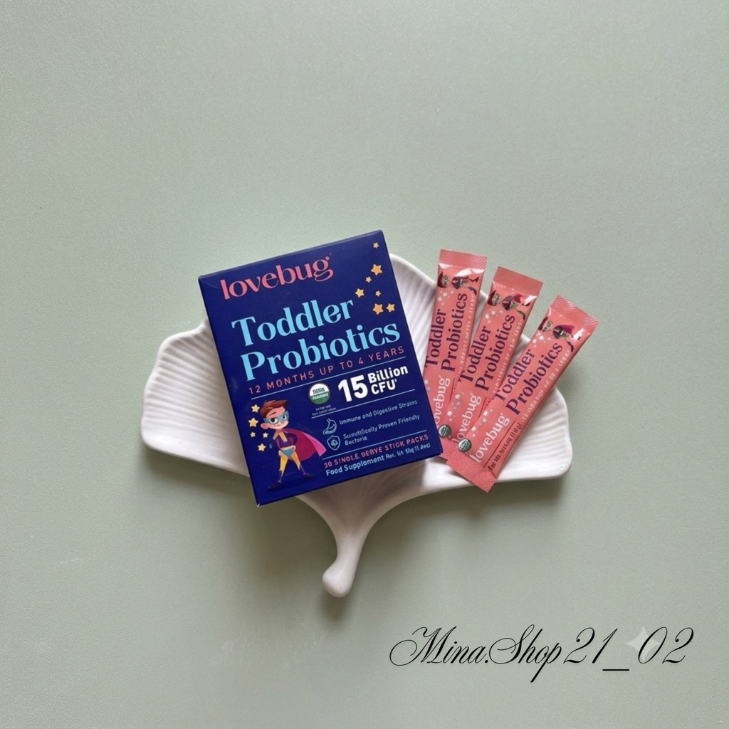 [Hàng Mỹ] Men Vi Sinh Lovebug Toddler Probiotics 15 Billion CFU Mỹ 30 Gói