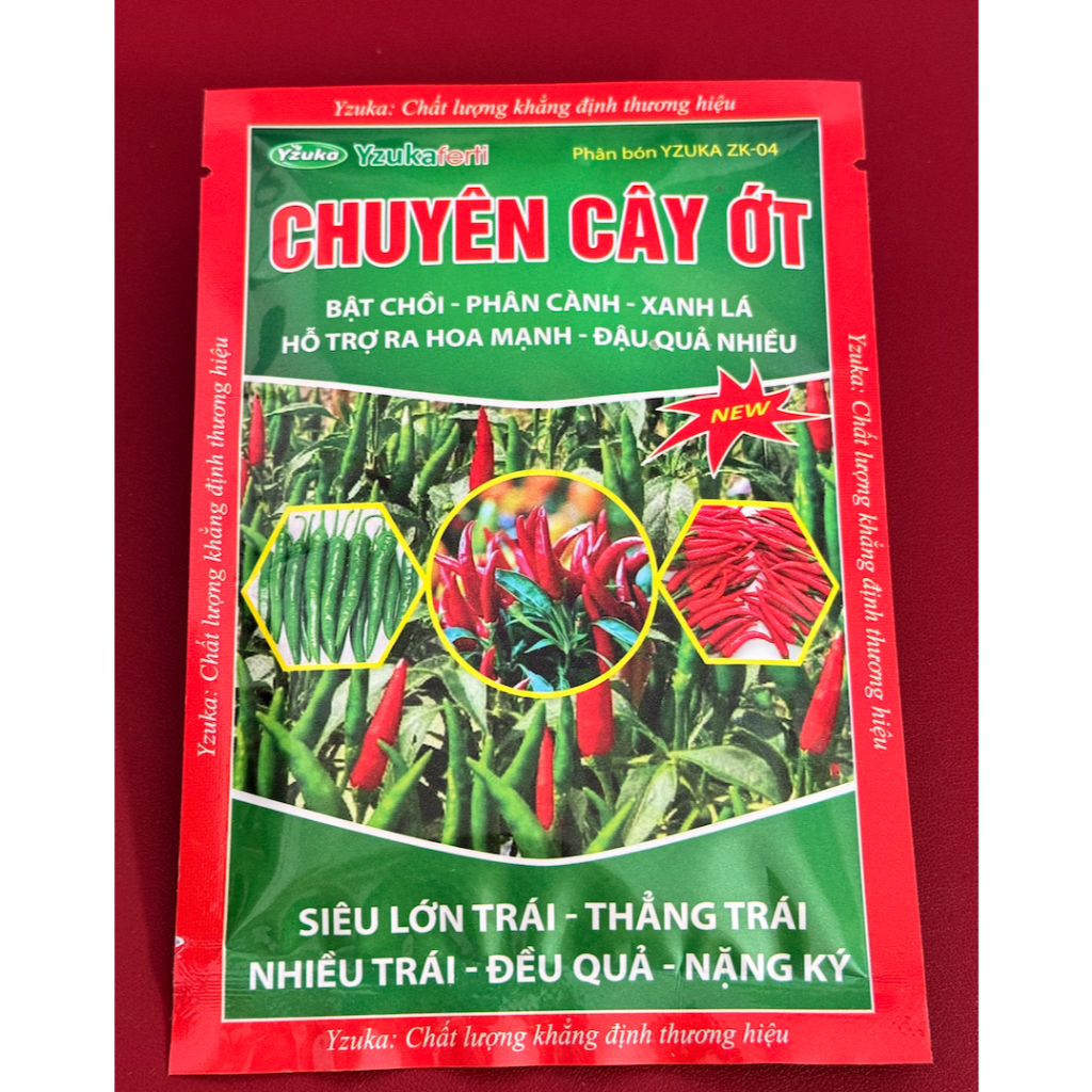 Phân Bón Chuyên Cây Ớt YZUKA 50g – Kích Ra Hoa, Đậu Trái Nhiều, Trái To Đều, Chống Rụng Hoa Trái