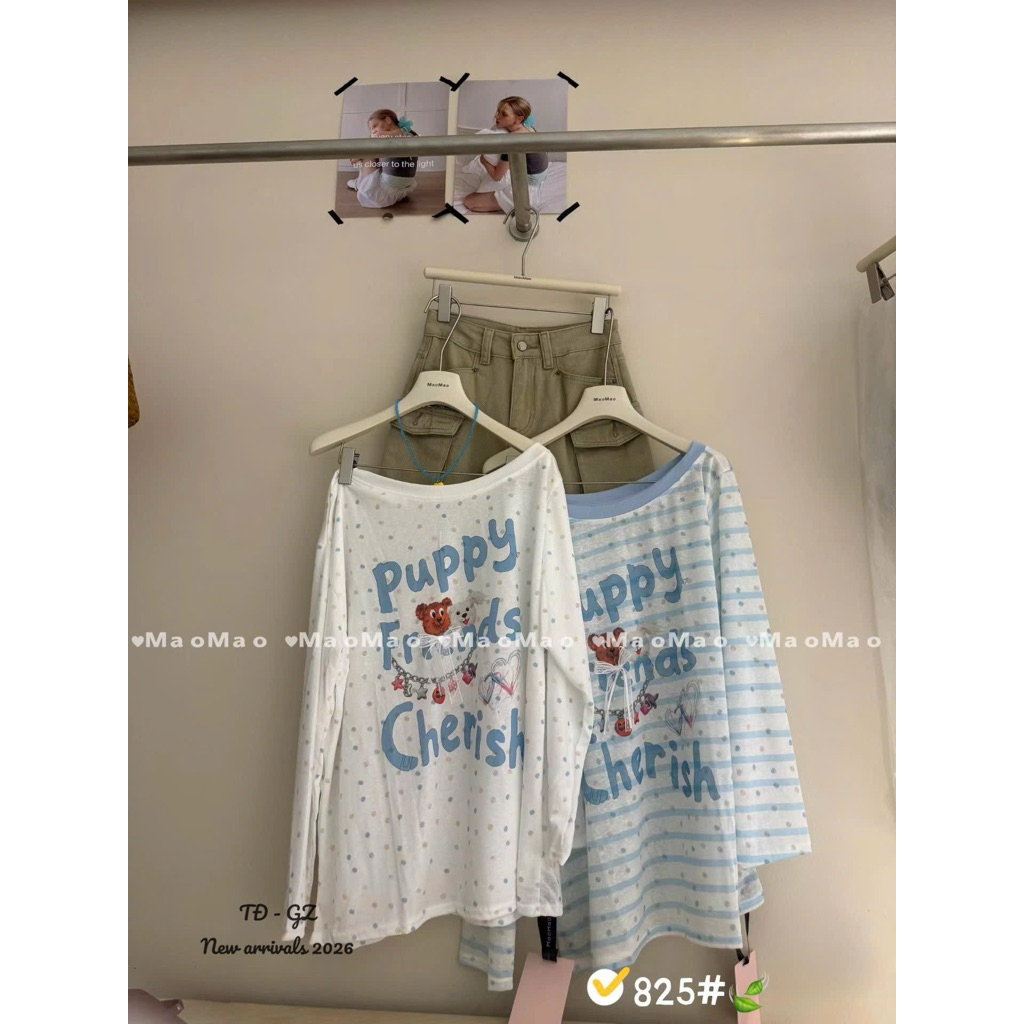 Áo Phông Giấy Puppy Lệch Vai 825