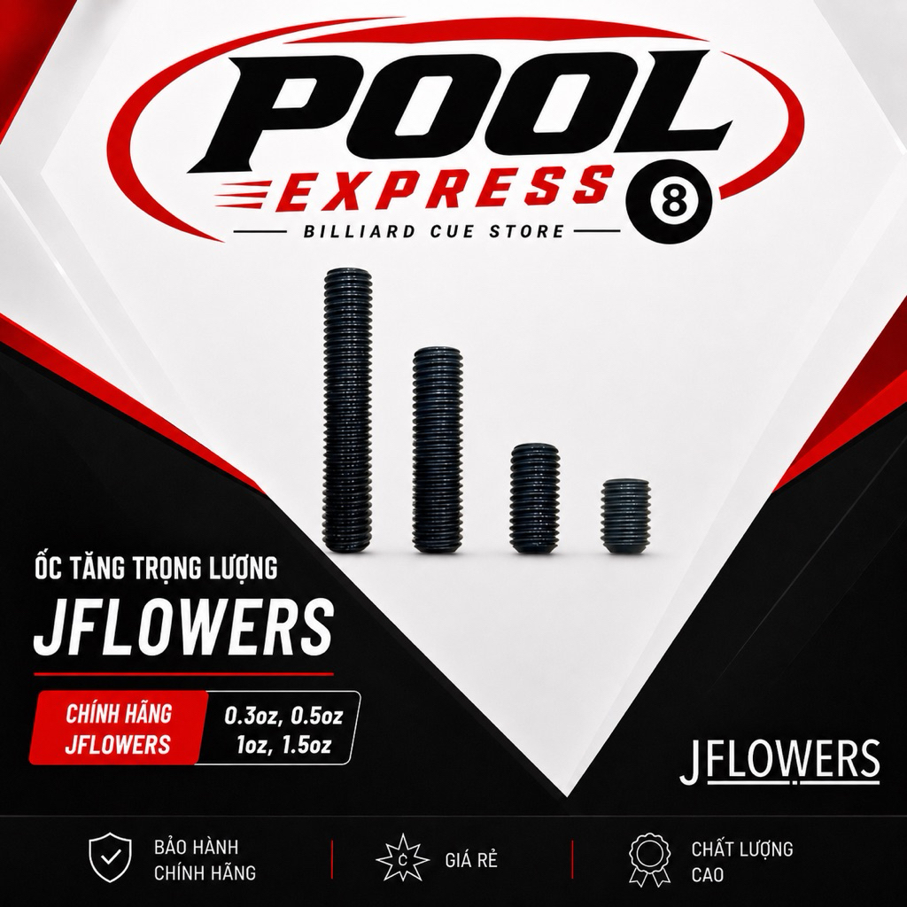 Ốc tăng trọng lượng JFLOWERS, Ốc tăng giảm trọng lượng cho cơ Jflowers (0.3-1.5oz)