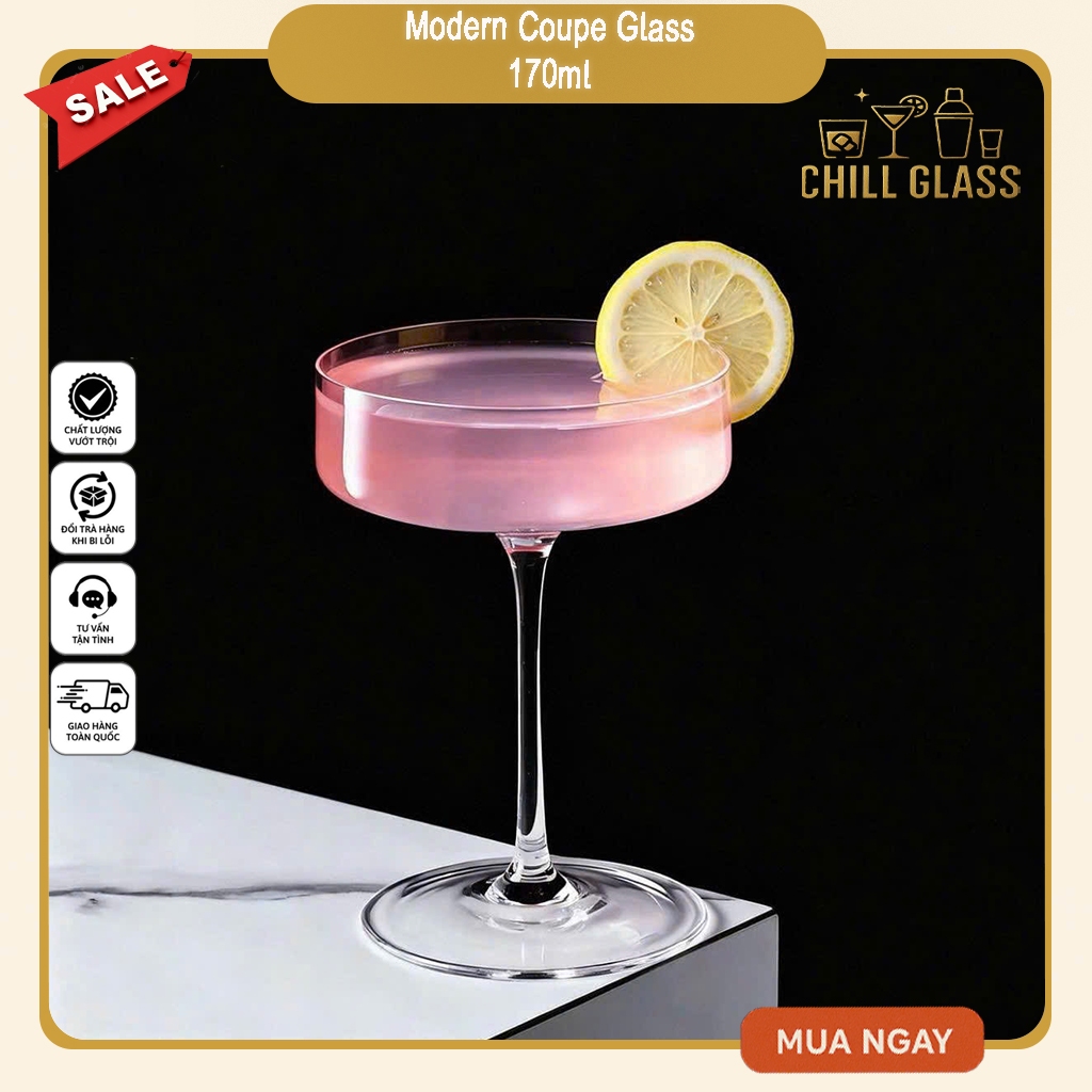 Ly Coupe Thủy Tinh 170ml - Modern Coupe Glass