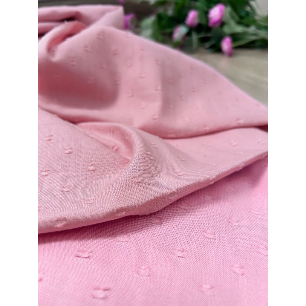 VẢI COTTON DOBBY HỒNG PHẤN