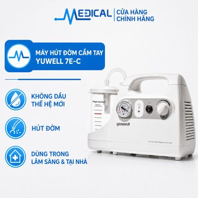 Máy hút đờm cầm tay Yuwell 7E-C loại bỏ đờm cũng như hút chất lỏng