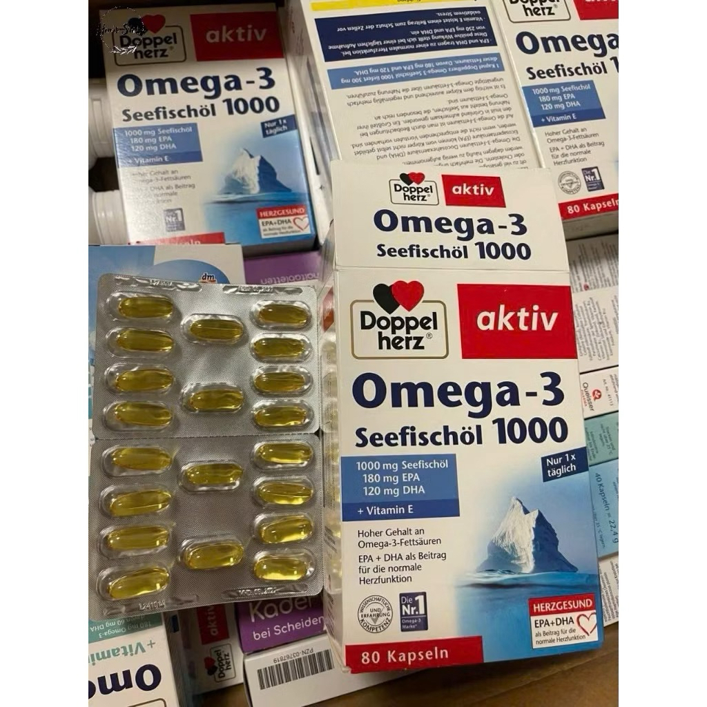 Doppelherz aktiv Omega-3 Seefischöl 1000mg 80 viên - Thực phẩm bổ sung