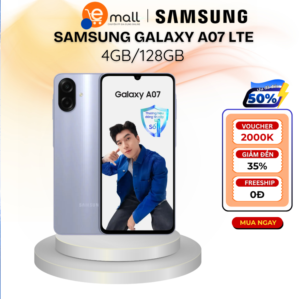 Điện Thoại Samsung Galaxy A07 4G LTE - 4GB/128GB - Màn Hình 6.7 Inch, Pin 5000mAh - Hàng Chính Hãng