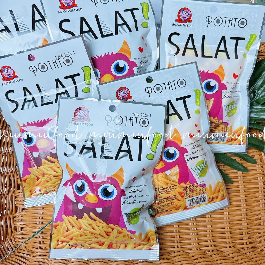 Snack SALAT Potato Ba Anh Em Food, Snack Cay Xé, ăn vặt tuổi thơ, Đồ Ăn Vặt Ba Anh Em
