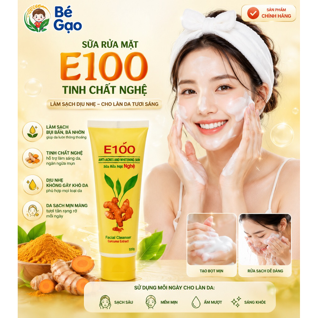 sữa rửa mặt E100 Nghệ