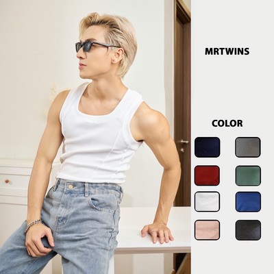Áo Thun Ba Lỗ Tanktop Cổ Vuông Xếp Ly Thun Gân Cao Cấp Form Body Thương Hiệu Mr Twins