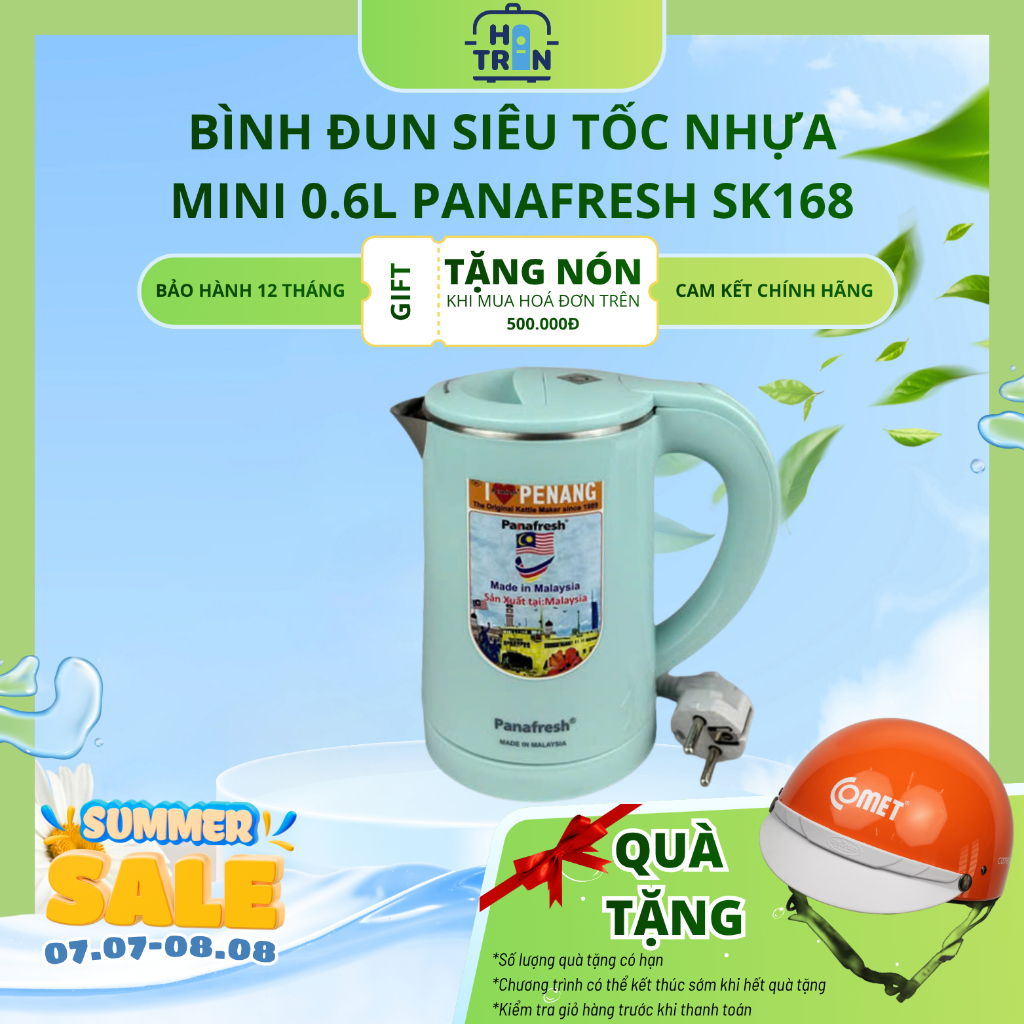 Ấm đun siêu tốc nhựa mini 0.6L Panafresh SK168