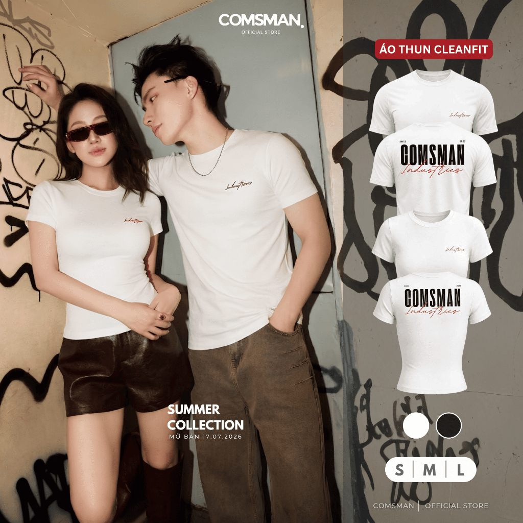 Áo Thun Unisex Form Cleanfit Nam Nữ (ComsMiu&ComsMan) Chất Liệu Thun Lạnh Co Giãn 4 Chiều - MAN8688