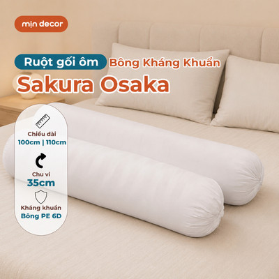 Ruột Gối Ôm Sakura Osaka Mềm  Mịn Decor, Ruột Ôm Bông Gòn Mềm Mại, Kích Thước 35x100cm | 35x110cm