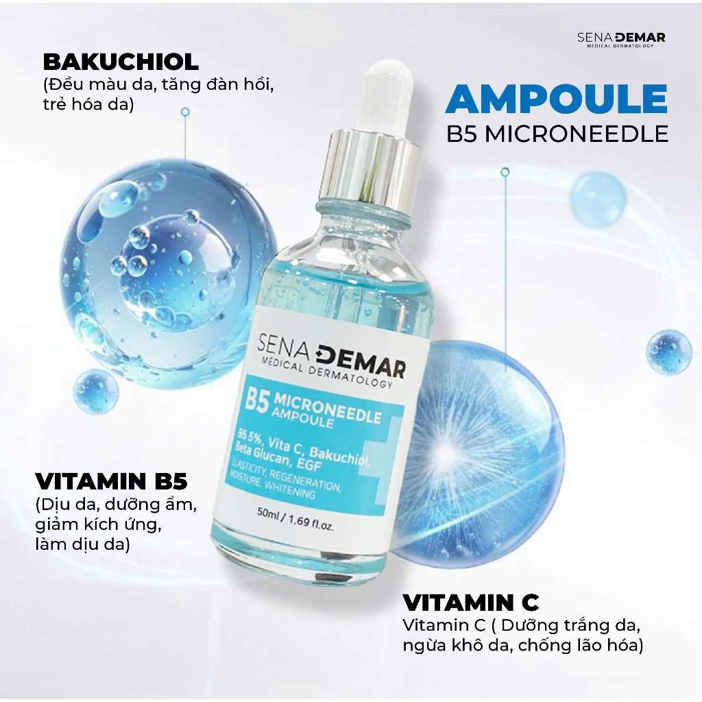(100ml) Serum SENA DEMAR B5 MICRONEEDLE Ampoule 100ml cấp ẩm dưỡng trắng phục hồi, trẻ hóa_serum b5 