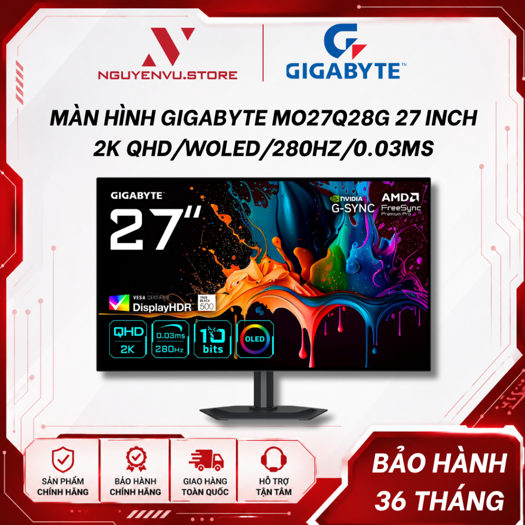 Màn hình GIGABYTE MO27Q28G 27 Inch (2K QHD/WOLED/280Hz/0.03ms) - Hàng chính hãng
