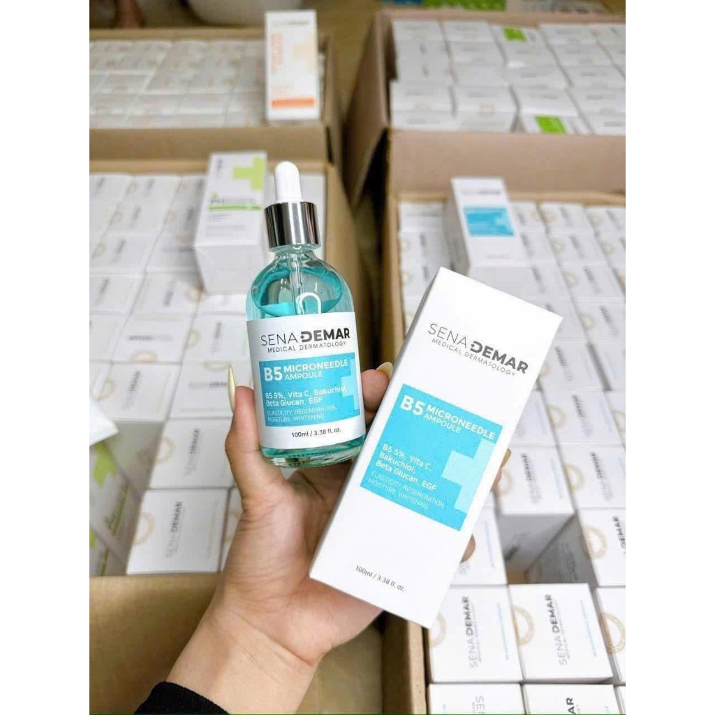 có vat (100ml) Serum SENA DEMAR B5 MICRONEEDLE Ampoule 100ml cấp ẩm mờ thâm sạm nám serum b5 senadem