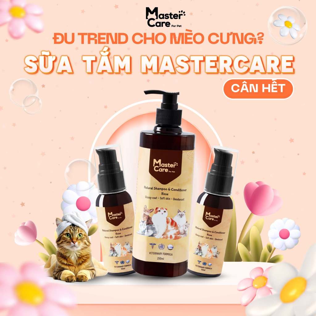 Sữa tắm MÈO MasterCare For Pet 250ml - Dưỡng lông, thơm lâu, chống rụng lông - MINIMAL Pet