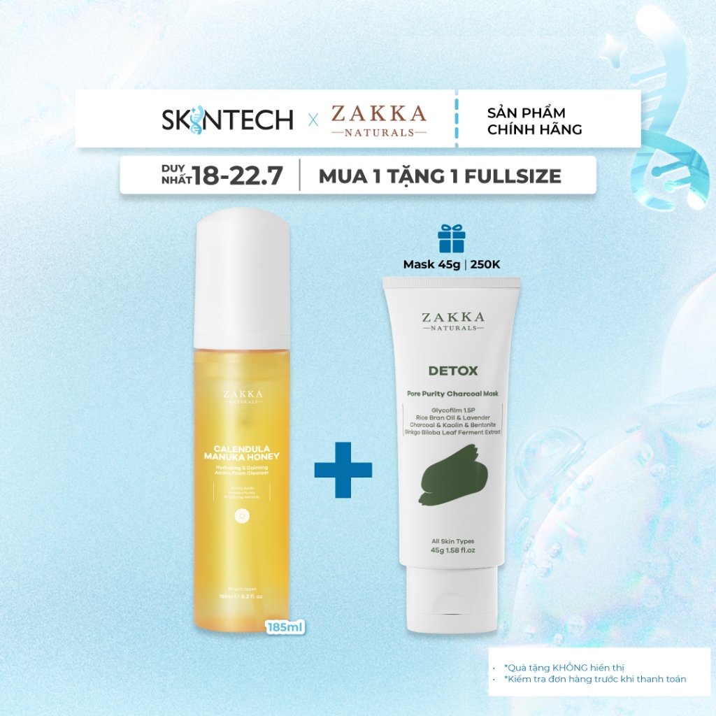 Sữa Rửa Mặt Hoa Cúc Zakka Naturals Làm Sạch Dịu Nhẹ Dưỡng Ẩm 185ml