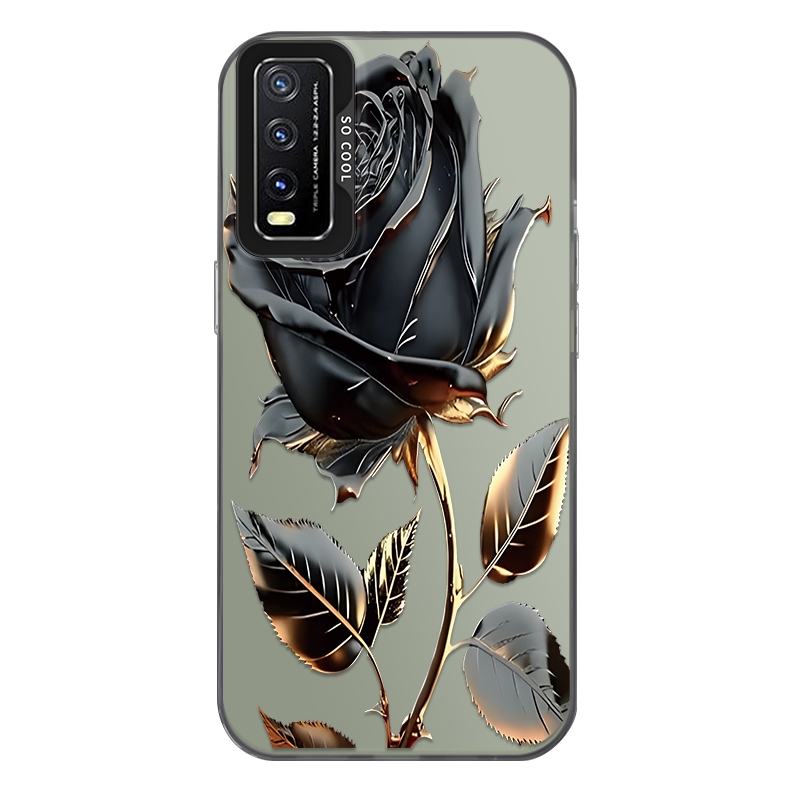 Dành cho Vivo iQOO U1X/Vivo Y30g/Vivo Y11s/Vivo Y12a/Vivo Y12s Ốp điện thoại,Hình ảnh Black Rose, Ốp