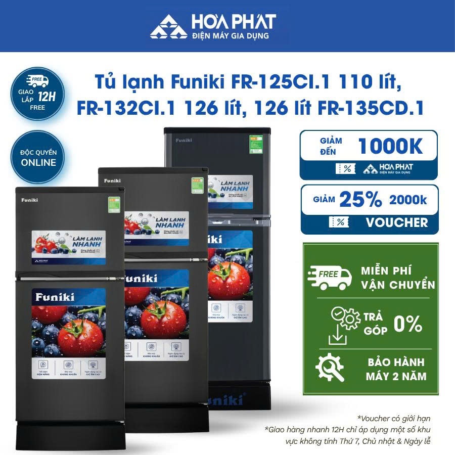 [GIAO HÀNG MIỄN PHÍ] Tủ lạnh Funiki FR-125CI.1 110 lít/ FR-132CI.1 126 lít/ FR-135CD.1 126 lít/  FR-
