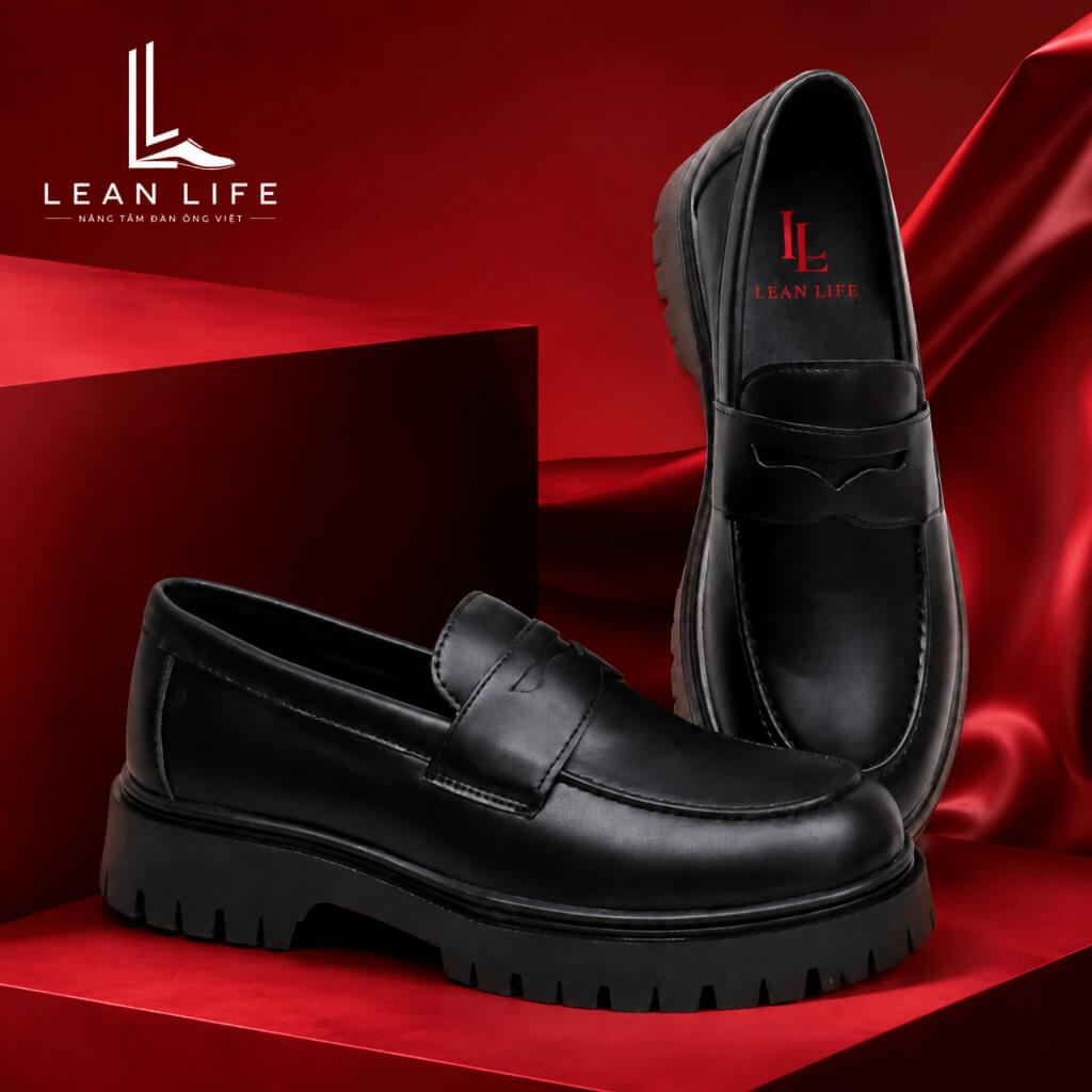 Giày da nam chunky loafer công sở thời trang INICHI G1229 da lì đế chunky thời trang