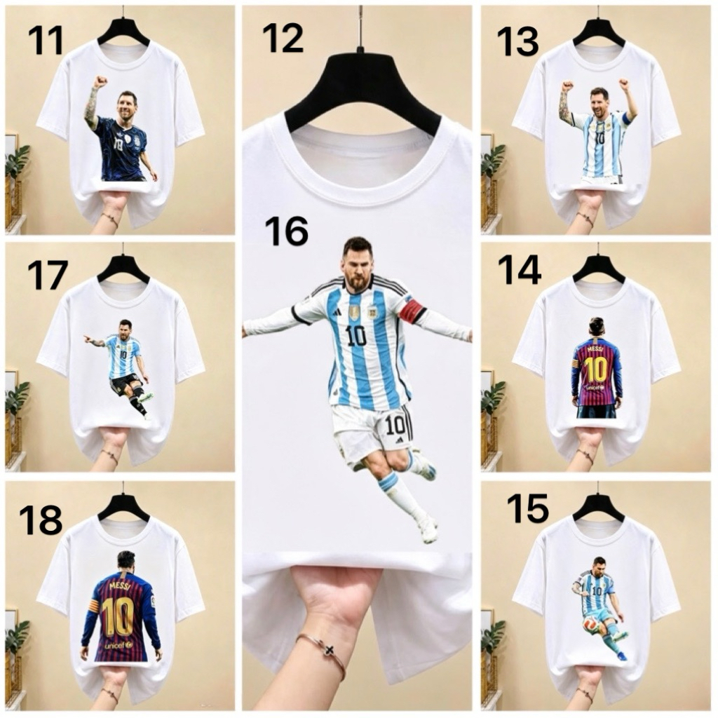 Áo hình messi nhiều mẫu chọn / áo thun messi/ áo cộc tay messi / áo cầu thủ bóng đá Messi