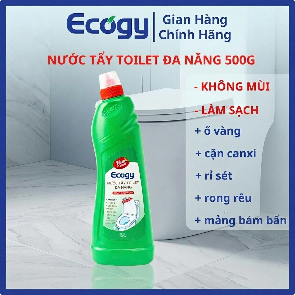 [Chính Hãng] Nước Tẩy Bồn Cầu Ecogy 500g - Tẩy Đa Năng Ố Vàng, Cặn Canxi, Không Mùi Hắc
